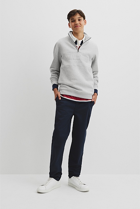 Teen Australian Cotton Heritage Half Zip Sweat