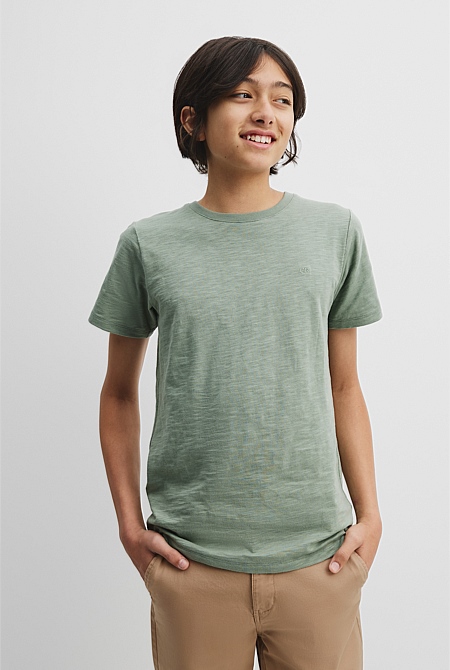 Teen Recycled Cotton Blend Plain CR Short Sleeve T-Shirt