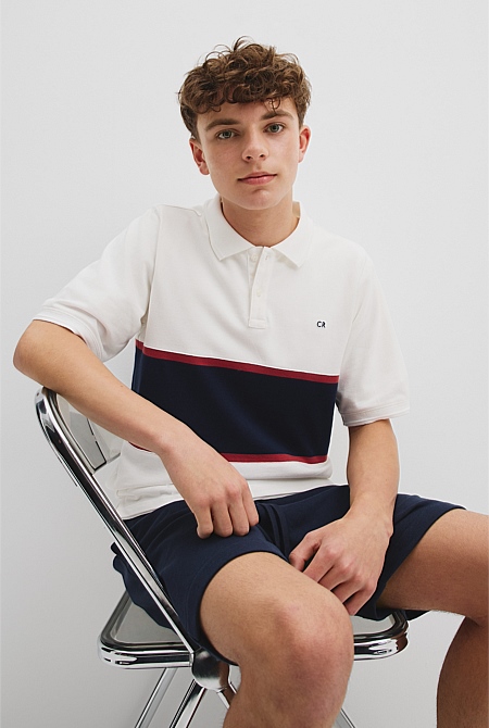 Teen Organically Grown Cotton Stripe Polo Shirt