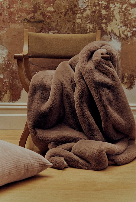 Hailey Recycled Polyester Blend Fur Throw
