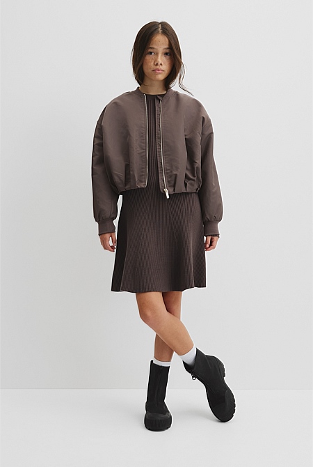 Teen Gathered Bomber Jacket