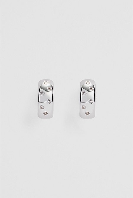Mara Crystal Hoop Earring