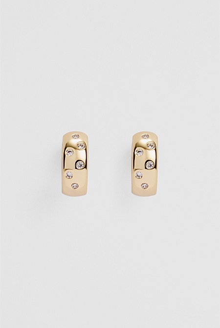 Mara Crystal Hoop Earring