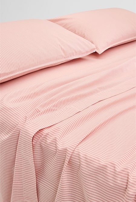 Brae Australian Cotton Stripe King Flat Sheet