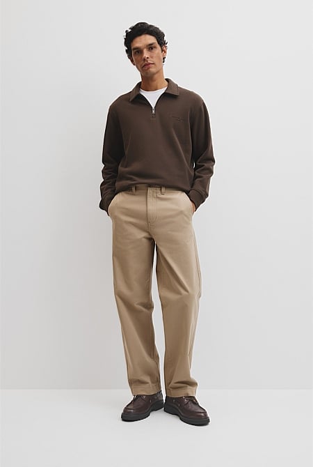 Relaxed Cotton Twill Pant