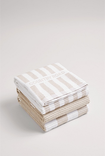 CR Stripe Australian Cotton Tea Towel Pack of 3