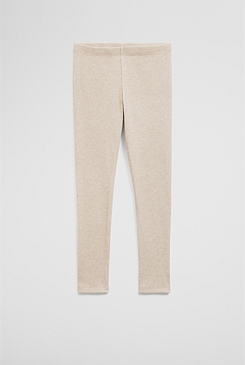 Organically Grown Cotton Blend Solid Rib Legging