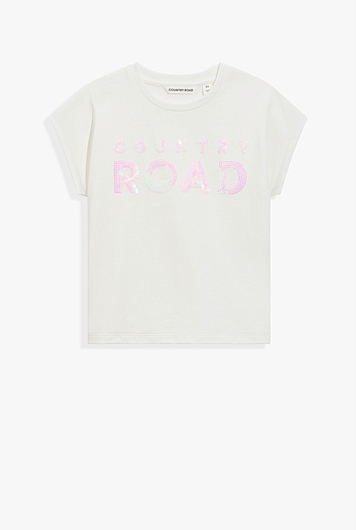 Organically Grown Cotton Sequin Logo T-Shirt