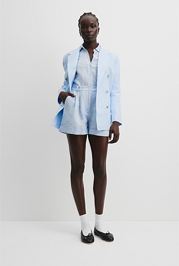 Organically Grown Linen Tuck Front Short