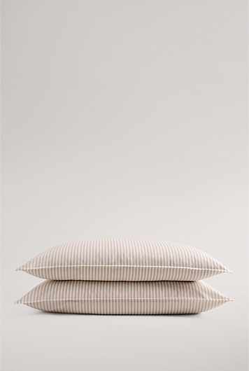 Brae Australian Cotton Stripe Standard Pillowcase Pair