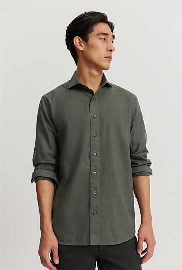 Tailored Fit Organically Grown Linen Blend Shirt