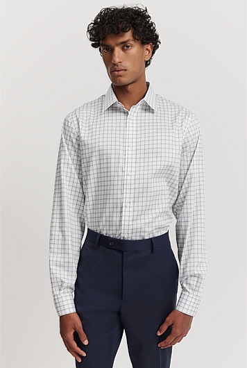 Regular Fit Grid Travel Shirt