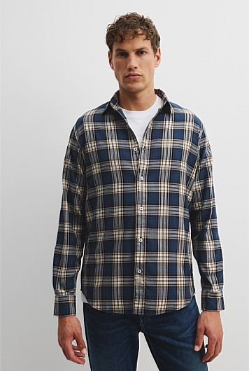 Regular Fit Australian Good Earth Cotton Flannel Check Shirt