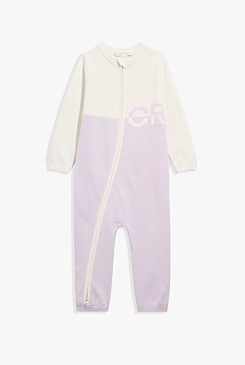 Organically Grown Cotton Logo Knit Jumpsuit