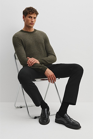 GCS-certified Cashmere Blend Crew Neck Knit