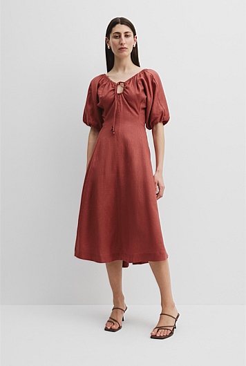 Organically Grown Linen Resort Midi Dress