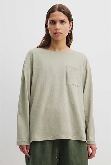 Australian Cotton Long Sleeve Relaxed T-Shirt