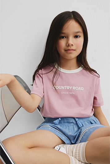 Australian Cotton Contrast Logo T-Shirt