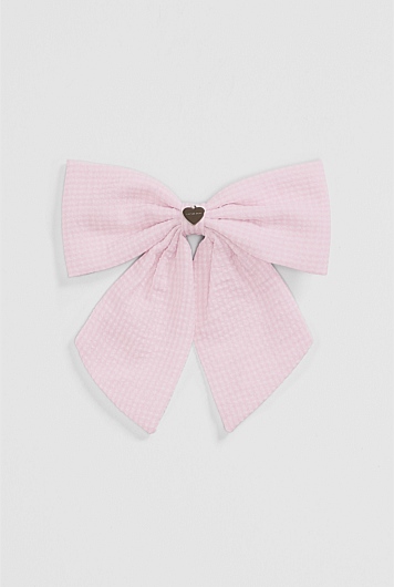 Large Gingham Bow Clip