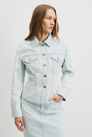 Cinched Denim Jacket