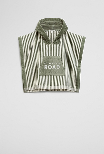 Verified Australian Cotton Logo Stripe Poncho