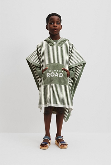 Verified Australian Cotton Logo Stripe Poncho