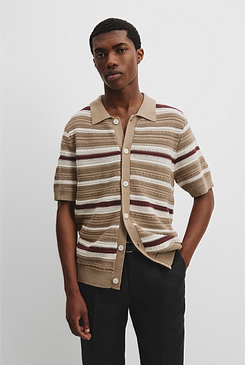 Oversized Australian Cotton Stretch Knit Shirt