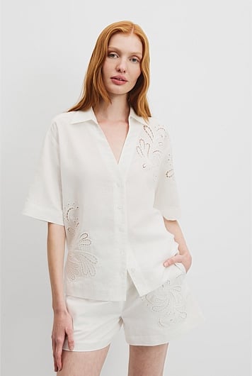 Broderie Short Sleeve Shirt