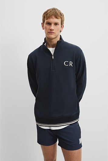 Verified Australian Cotton CR Logo Half Zip Sweat