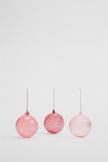 Large Glass Bauble Set of 3