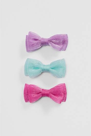 Shimmer Bow Pack of 3