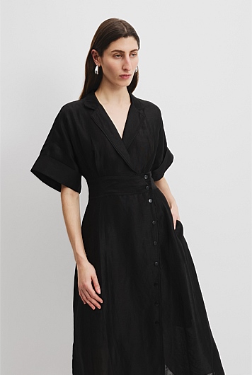 Wrap Front Midi Dress