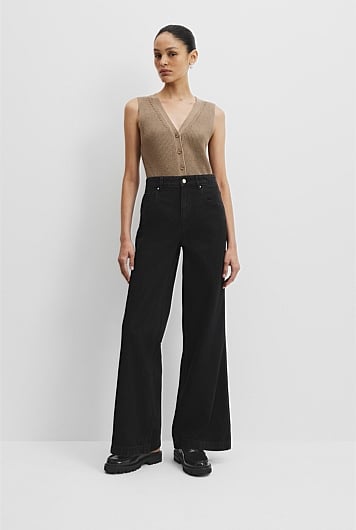 High Rise Wide Leg Jean