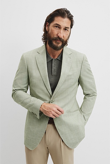 Slim Fit Cotton Textured Blazer