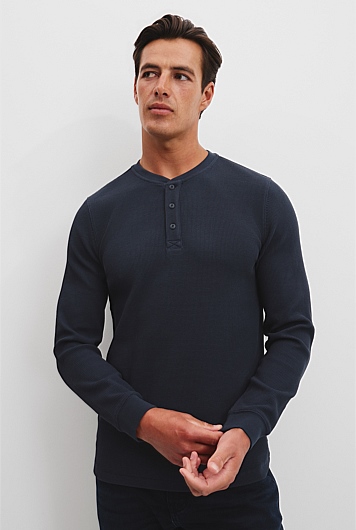 Australian Cotton Waffle Henley