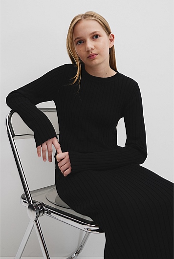 Teen Organically Grown Cotton Rib Knit Long Sleeve Top