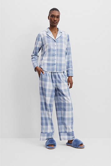 Australian Cotton Flannel Check Pyjama Set