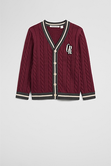 Organically Grown Cotton Varsity Cardigan