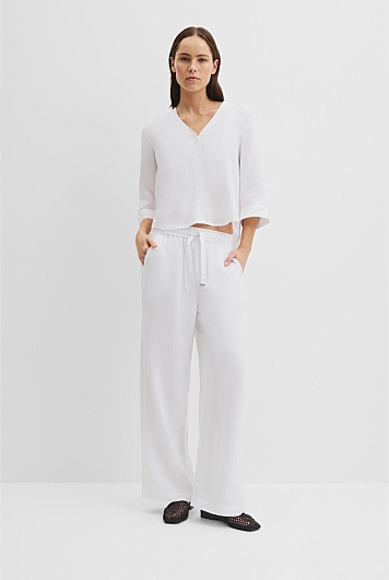 Tie Detail Linen Pant