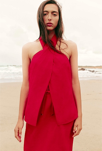 Organically Grown Linen Halter Top