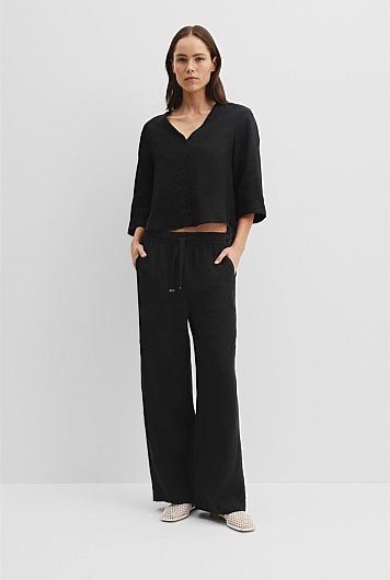 Tie Detail Linen Pant