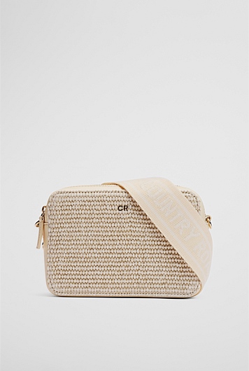 Woven Contrast Camera Bag