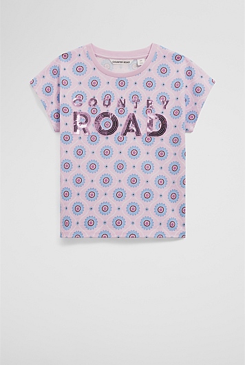 Organically Grown Cotton Sequin Logo T-Shirt