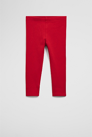 Organically Grown Cotton Blend Solid Rib Legging