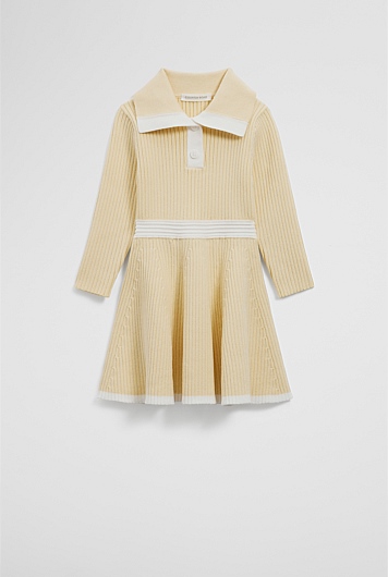 Organically Grown Cotton Collared Knit Dress