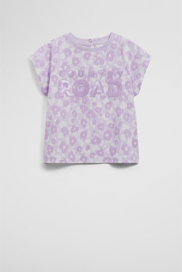 Organically Grown Cotton Sequin Logo T-Shirt