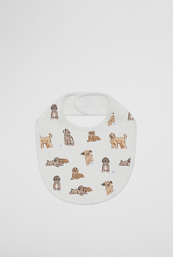 Organically Grown Cotton Dog Print Bib