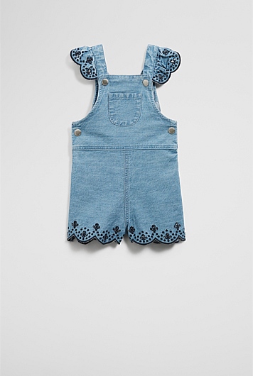 Denim Broderie Overall