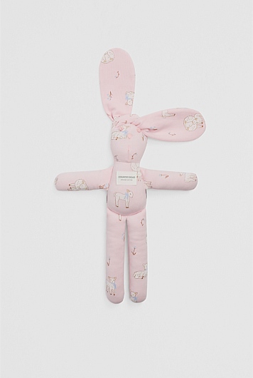Organically Grown Cotton Lamb Print Bunny
