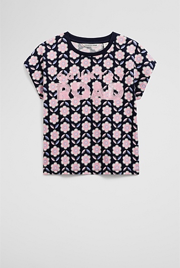 Organically Grown Cotton Sequin Logo T-Shirt